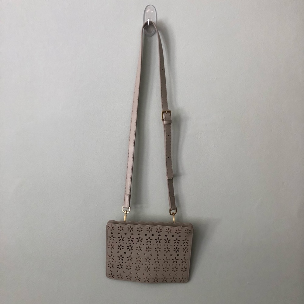 Christian Lacroix laser cut motif crossbody purse
